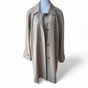 Vintage Worthington Khaki Tan Trench Coat Button In Lining and Hood Size XL